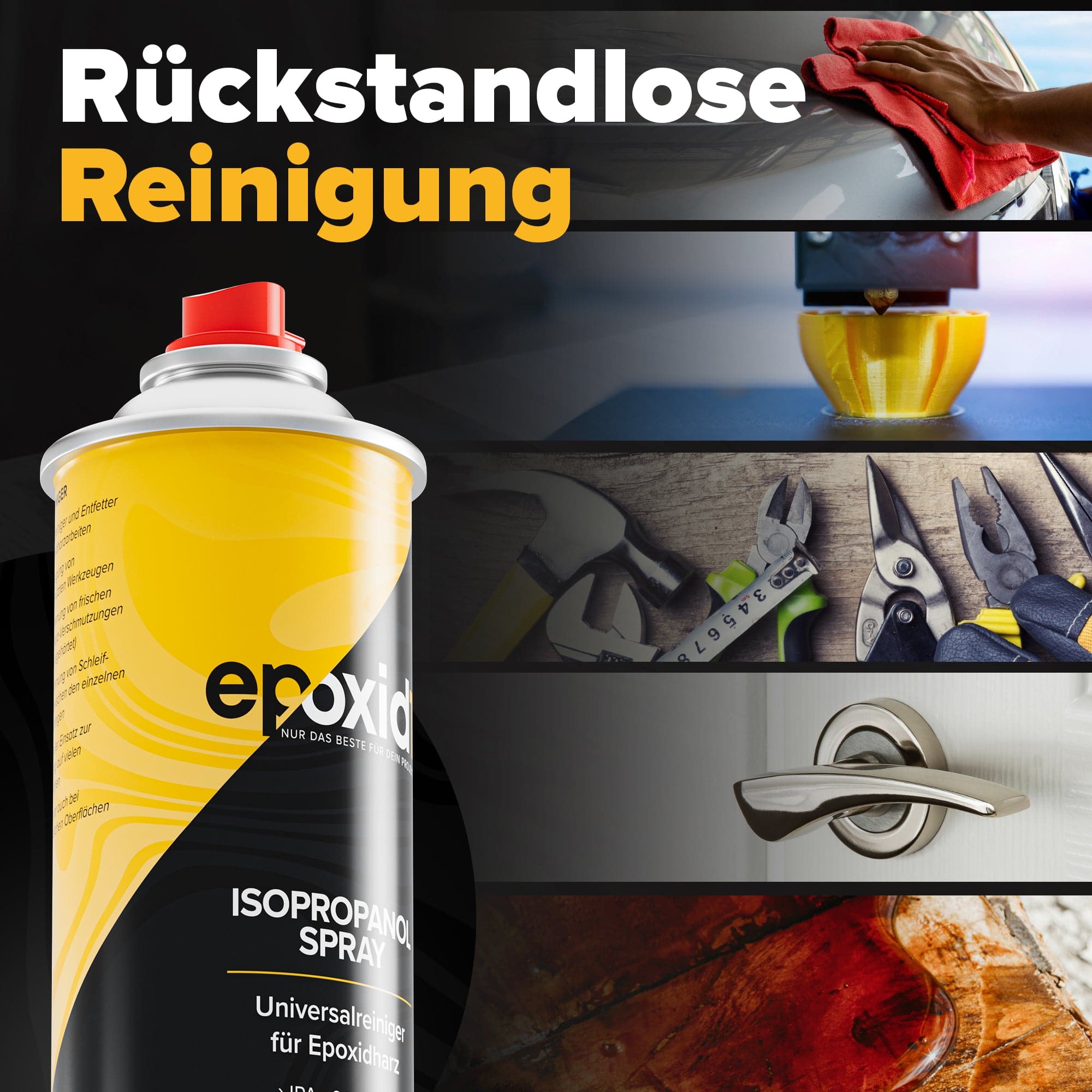 Rückstandslose Reinigung mit dem epoxid1 Isopropanol Spray