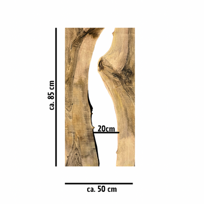 Walnuss Rivertable-Set 85x50cm