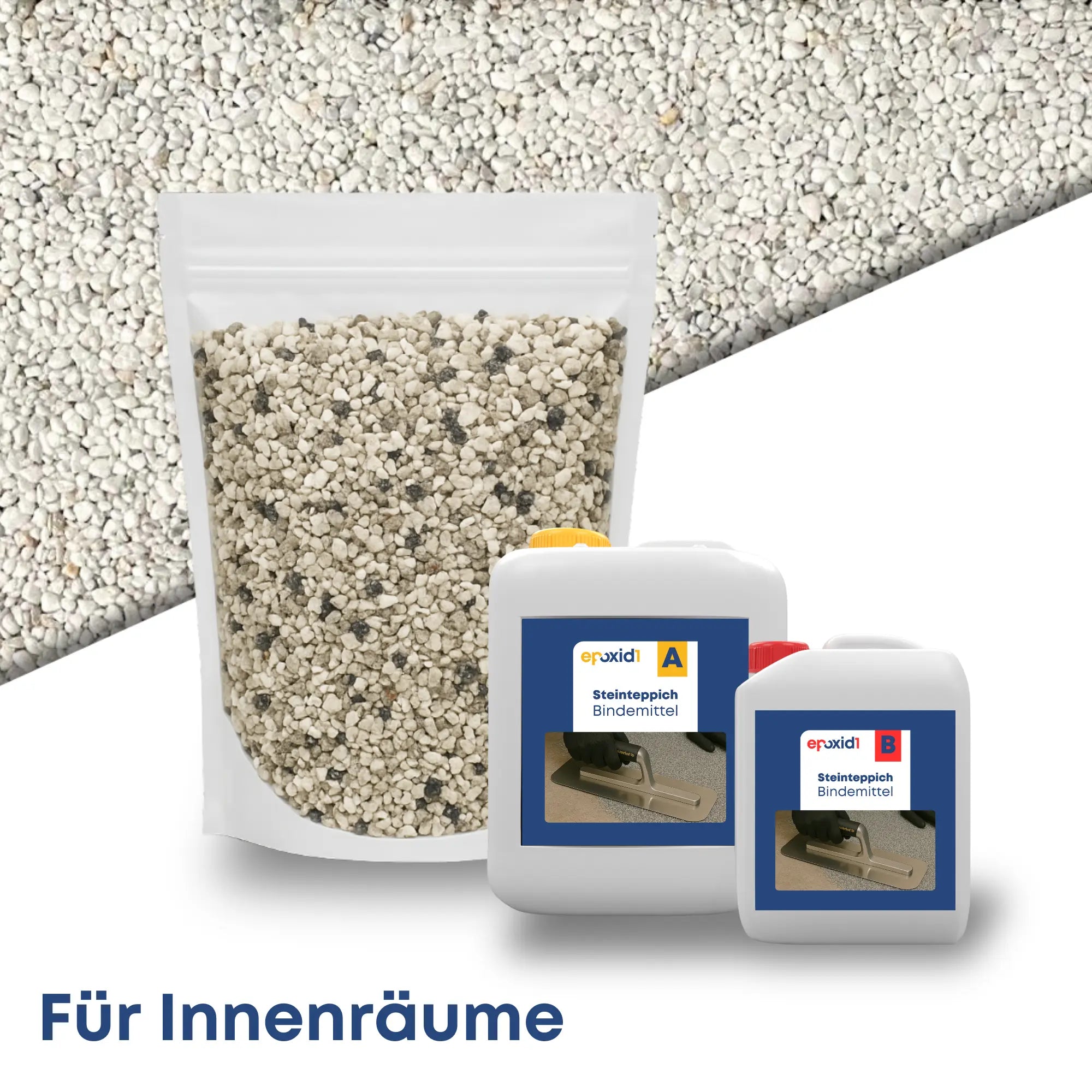 Steinteppich Set INNEN - Bianco Carrara