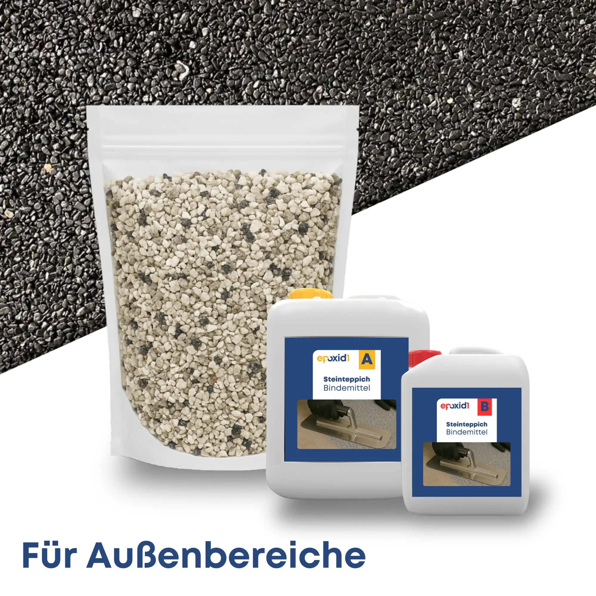 Steinteppich Set AUSSEN - Nero Ebano