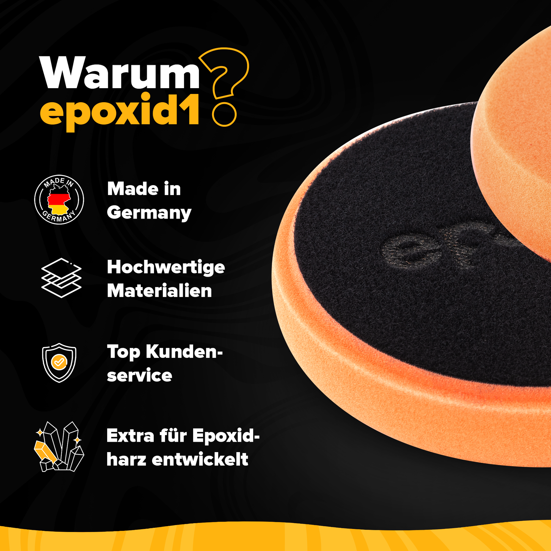 Der Polierschwamm von epoxid1 wird in Deutschland aus hochwertigen Materialien hergestellt