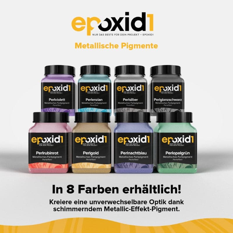 Das epoxid1 Farbpigment ist in 8 Farben erhältlich