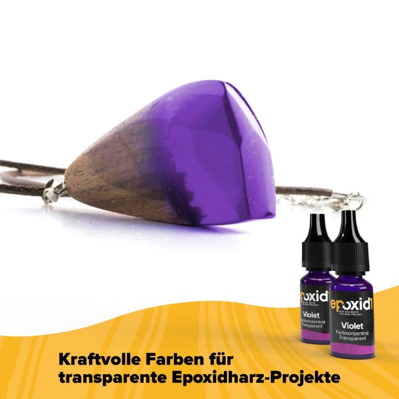 Kettenanhänger aus violetter epoxid1 Tinte